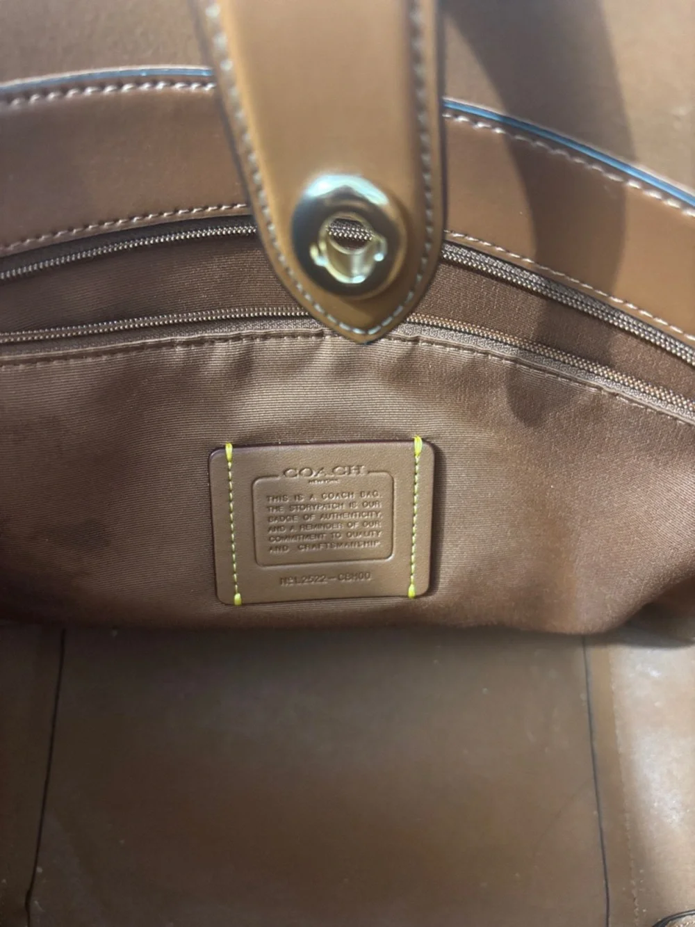Coach Hadley Turnlock Tote cognac